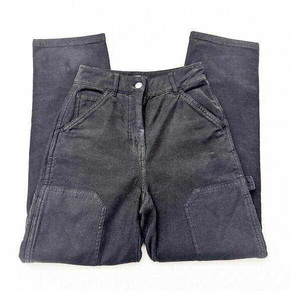 Wilfred Free Black Straight Leg Carpenter Utility Pant Style Denim Jeans SIze 00 - Picture 4 of 9